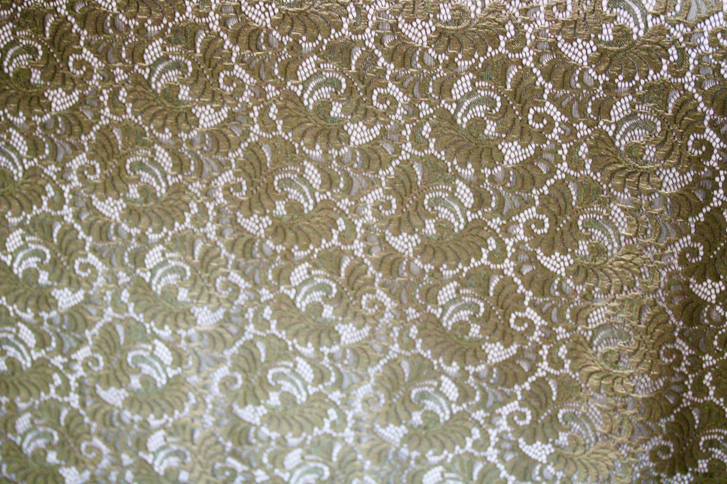 EMBROIDERED 3D FLORAL LACE ULTRA SOFT FABRIC OLIVE GREEN 60" WIDE BY THE YARD