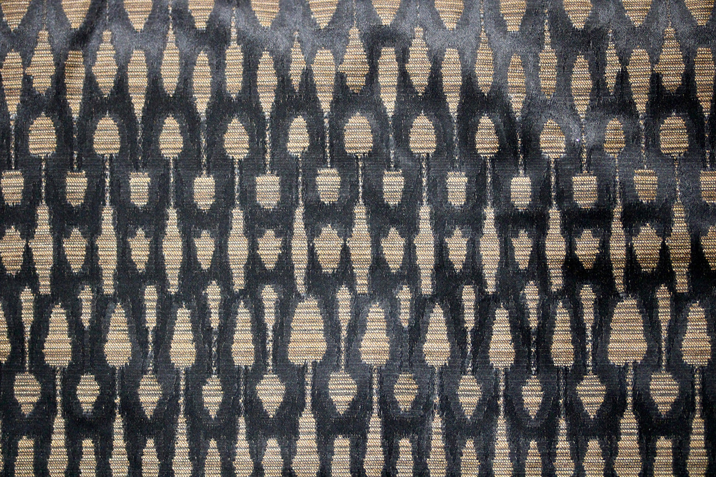 GOLDEN DROPS OVER BLACK UPHOLSTERY FABRIC 55" WIDE WATER & STAIN REPELLENT BY THE YARD