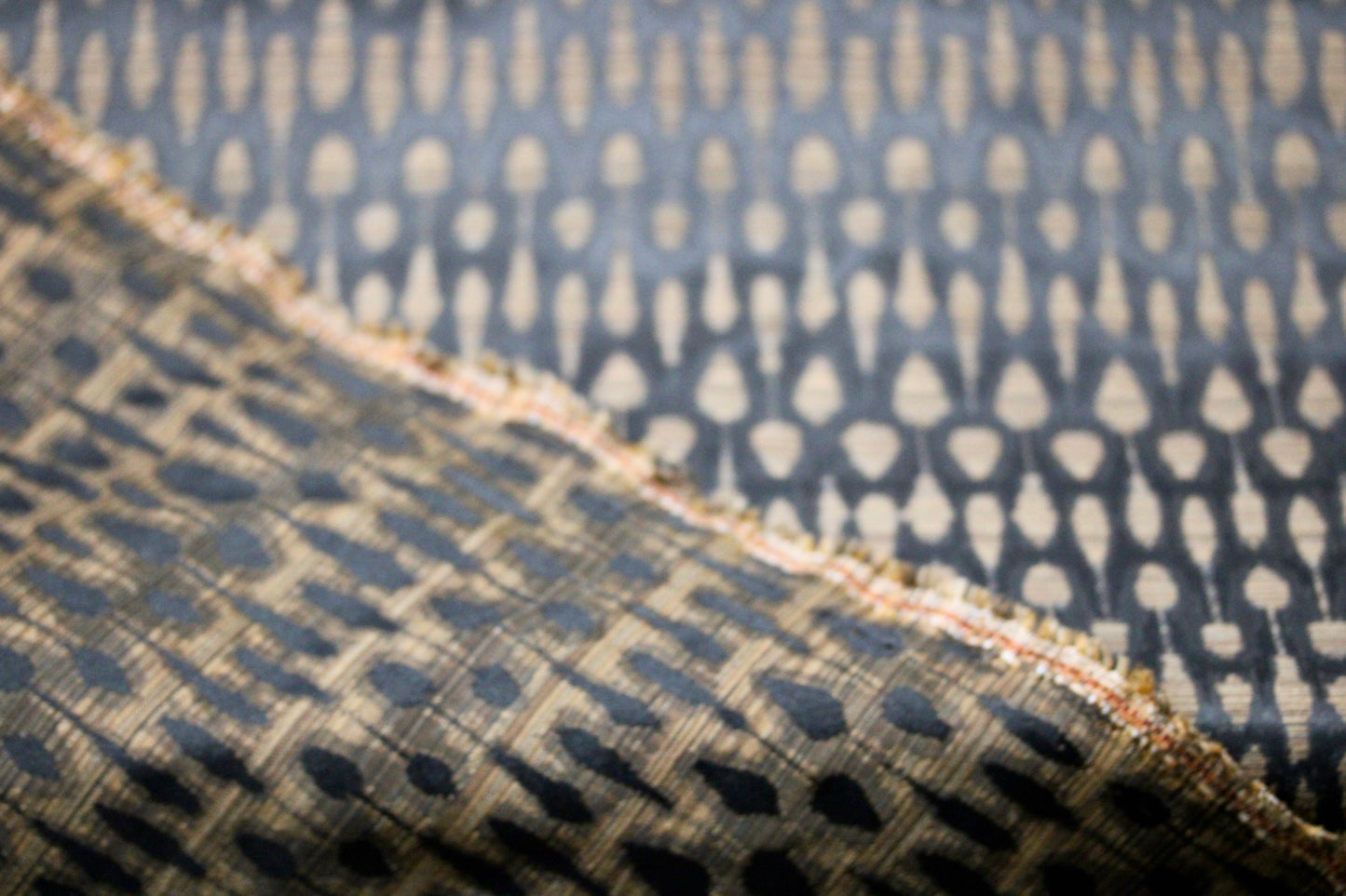 GOLDEN DROPS OVER BLACK UPHOLSTERY FABRIC 55" WIDE WATER & STAIN REPELLENT BY THE YARD