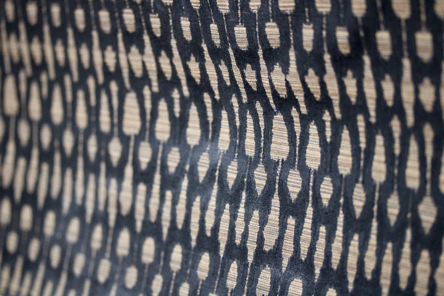 GOLDEN DROPS OVER BLACK UPHOLSTERY FABRIC 55" WIDE WATER & STAIN REPELLENT BY THE YARD