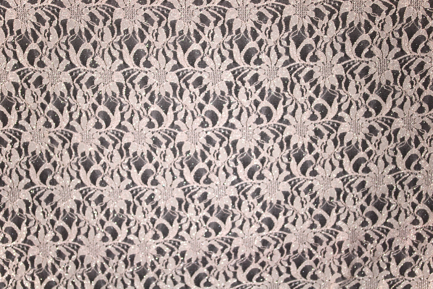 EMBROIDERED FLORAL LACE FABRIC WITH BEAD SPARKLE LIGHT PEACH 55" WIDE BY THE YARD