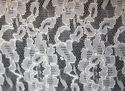 EMBROIDERED 3D FLORAL LACE ULTRA SOFT FABRIC CREAM 65" WIDE BY THE YARD