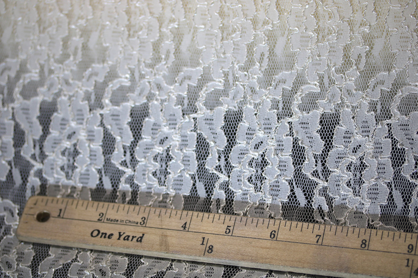 EMBROIDERED 3D FLORAL LACE ULTRA SOFT FABRIC CREAM 65" WIDE BY THE YARD