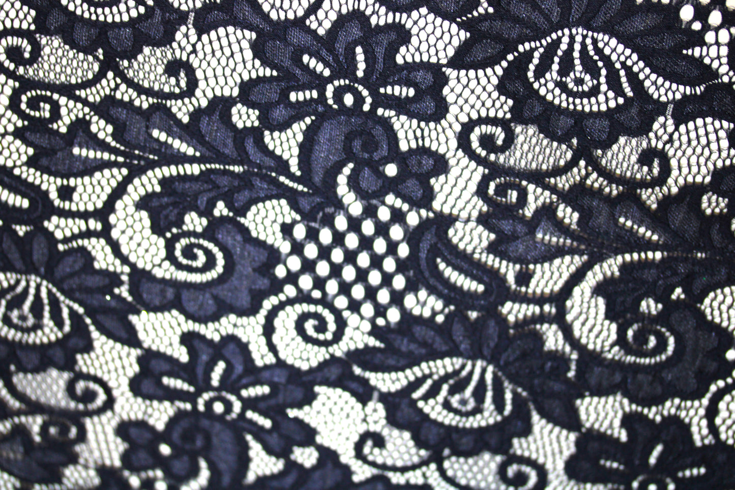 EMBROIDERED 3D FLORAL LACE ULTRA SOFT FABRIC DEEP NAVY BLUE 55" WIDE BY THE YARD
