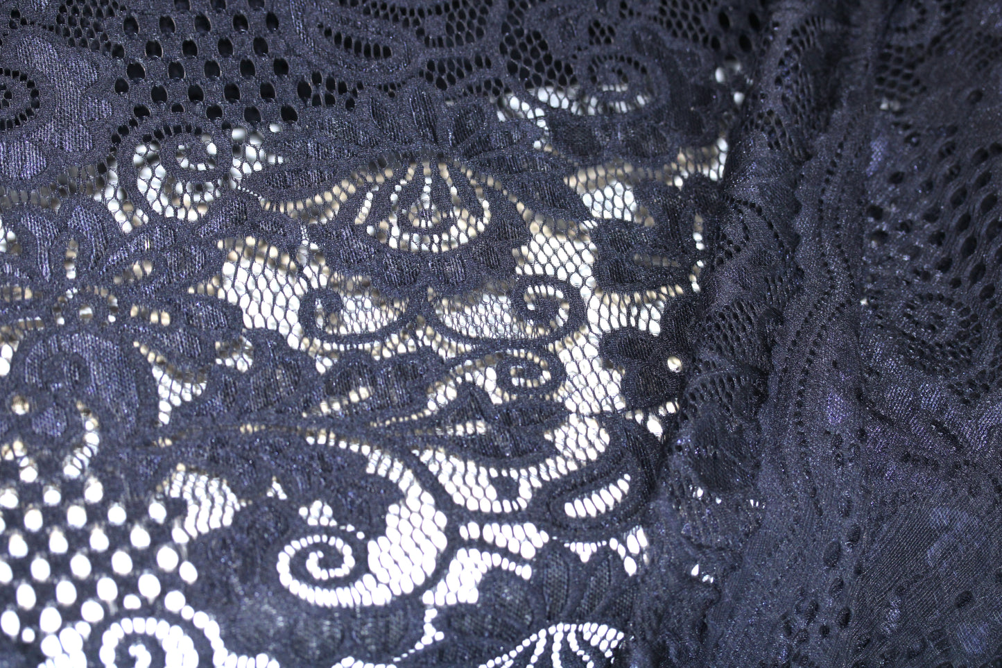 EMBROIDERED 3D FLORAL LACE ULTRA SOFT FABRIC DEEP NAVY BLUE 55" WIDE BY THE YARD