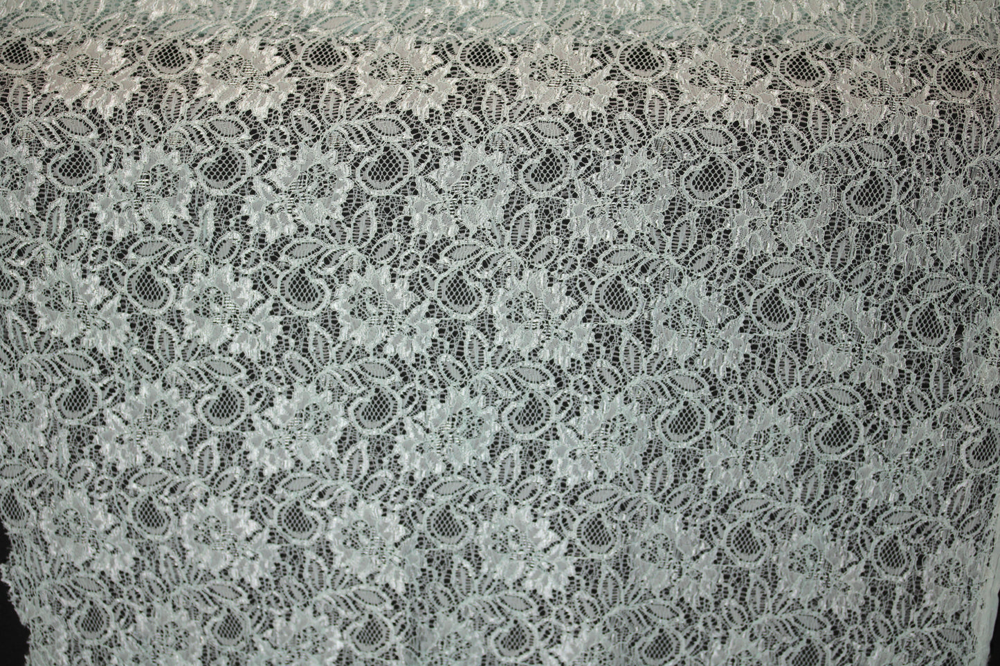 EMBROIDERED 3D FLORAL LACE ULTRA SOFT FABRIC SOFT AQUA 56" WIDE BY THE YARD (Copy)