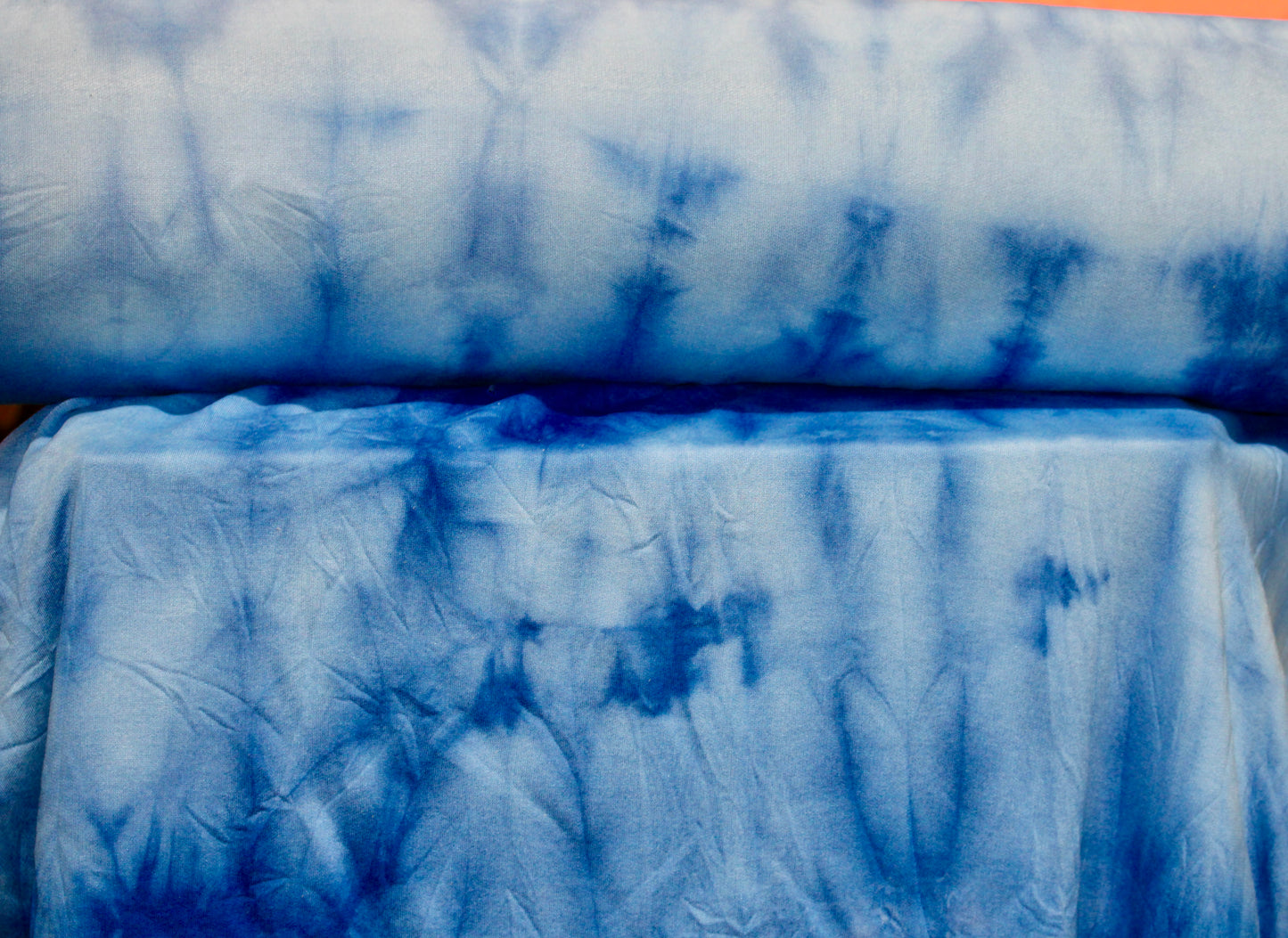 FRENCH TERRY KNIT FABRIC 100% COTTON 72" WIDE TUBULAR WASHED BLUE 9 OZS BY THE YARD