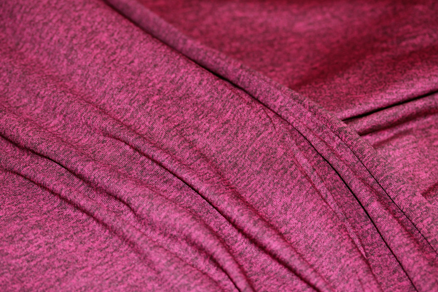 JERSEY KNIT FABRIC HEATHER FUCHSIA ATHLETIC MOISTURE WICKING 100% POLYESTER 60" WIDE BY THE YARD