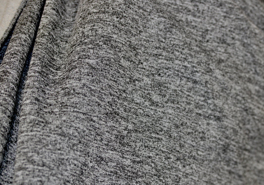 FRENCH TERRY KNIT 2 WAY SPANDEX FABRIC 60" WIDE HEATHER GRAY 9 OZS. BY THE YARD