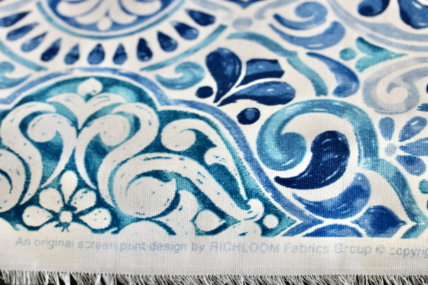 RICHLOOM FIORELLA BALTIC FABRIC UPHOLSTERY WATER & STAIN REPELLENT 55" WIDE BY THE YARD