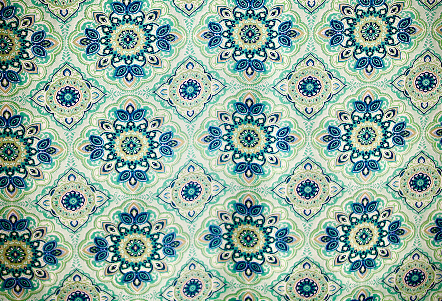 BERKSHIRE HOME WAM PUM TEAL PRINTED UPHOLSTERY FABRIC 55" WIDE BY THE YARD