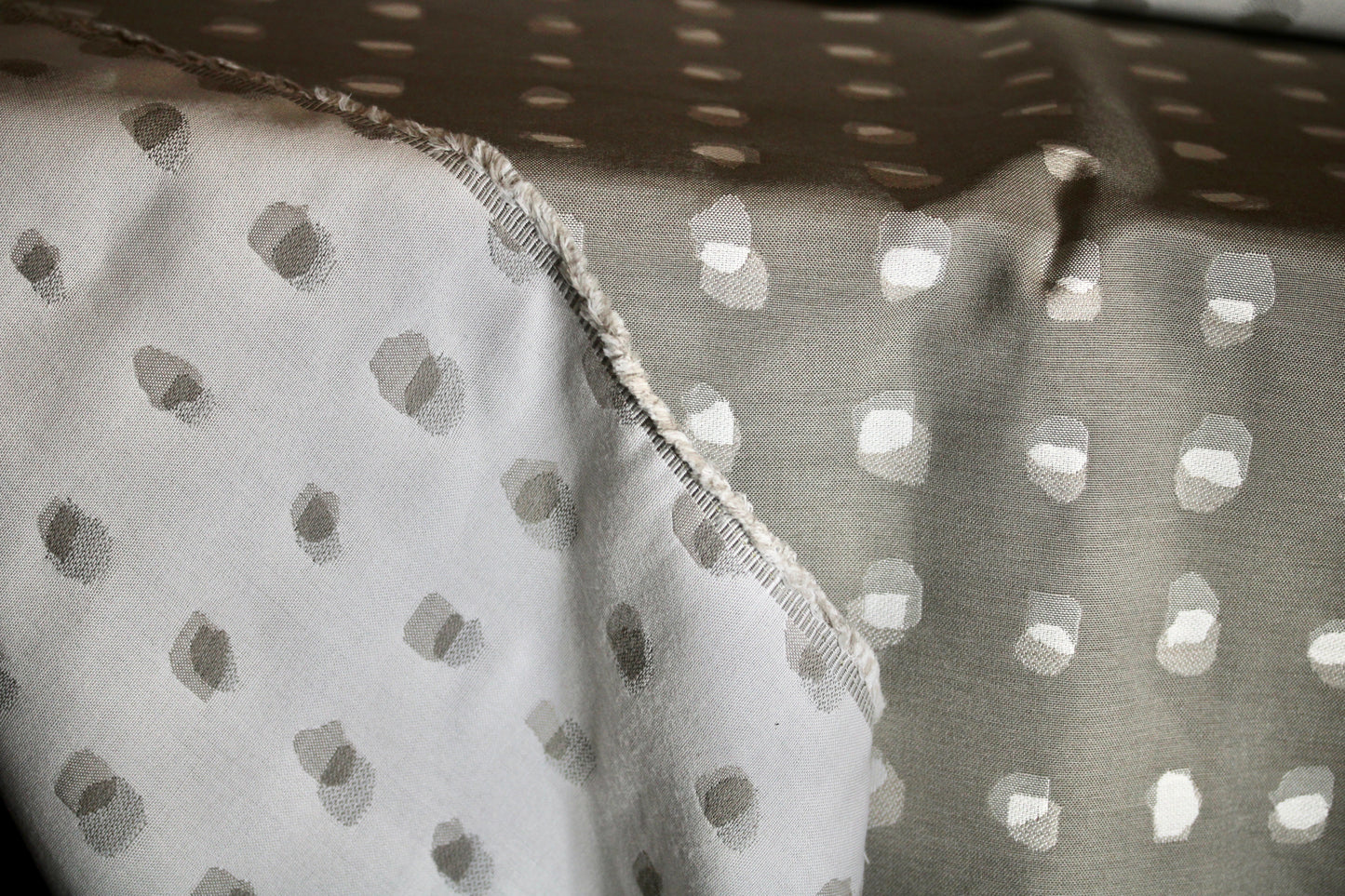 SUNBRELLA UPHOLSTERY FABRIC WATER STAIN REPELLENT 55" WIDE SHADOW DOT DOVE BY THE YARD