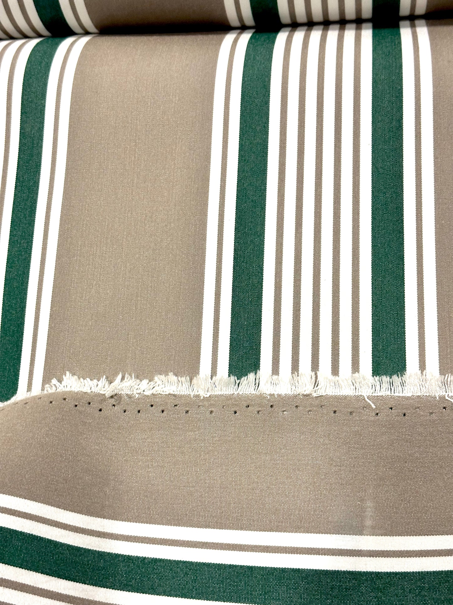 SUNBRELLA SHADE OUTDOOR WATERPROOF FABRIC TAUPE 5 BAR STRIPED 4907-0000 47" BY THE YARD