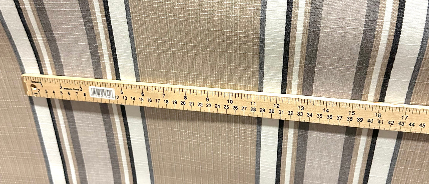 SUNBRELLA MAYFIELD OUTDOOR WATERPROOF FABRIC EMBLEM BEIGE STRIPED 4837 47" WIDE BY THE YARD