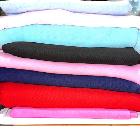 20 YDS JERSEY KNIT 100% ORGANIC COTTON FABRIC 8.2OZS 72" MIXED COLORS IRREGULAR