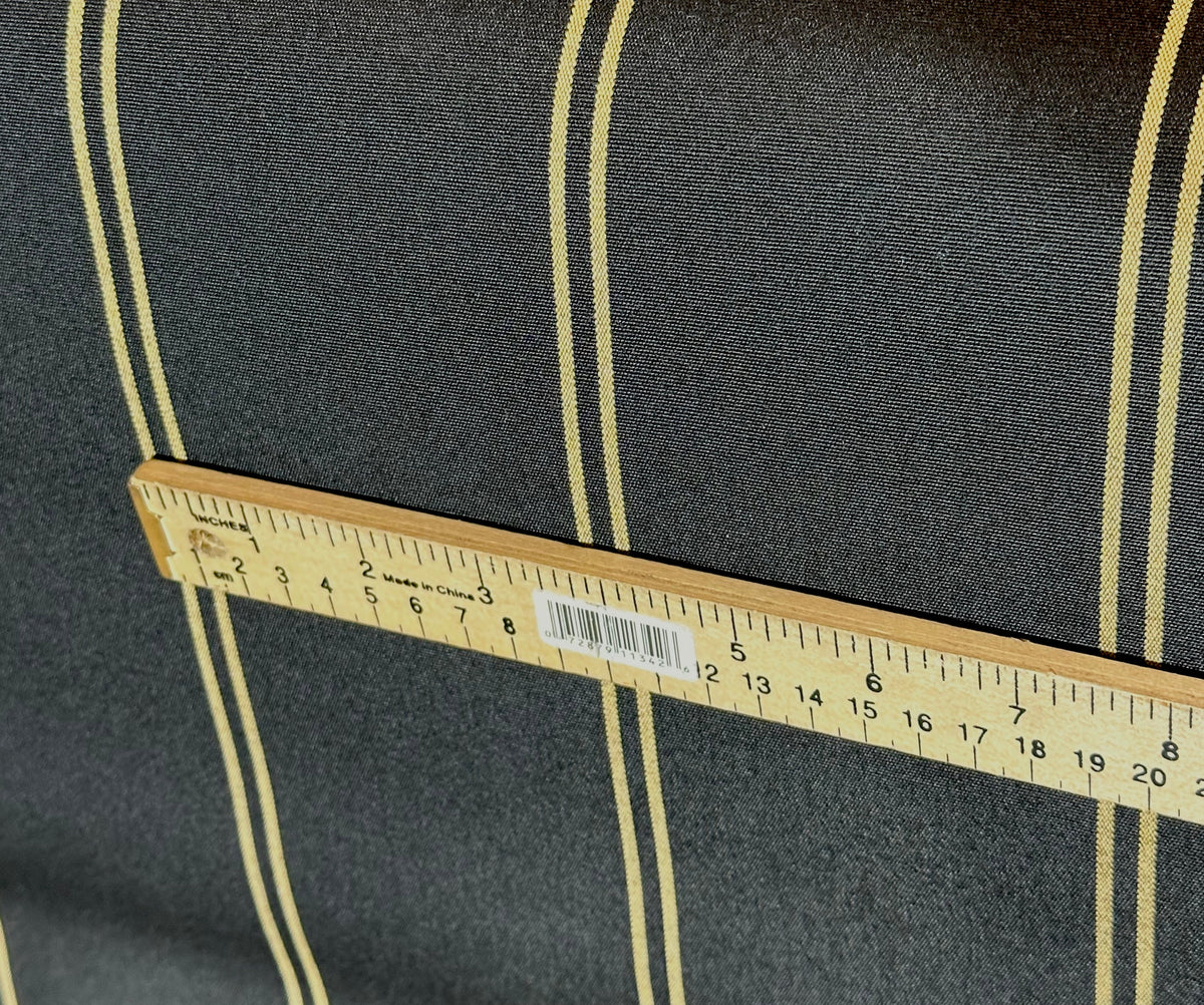 20 YARDS SUNBRELLA SHADE OUTDOOR WATERPROOF FABRIC COOPER BLACK STRIPED 4988-0000 47"