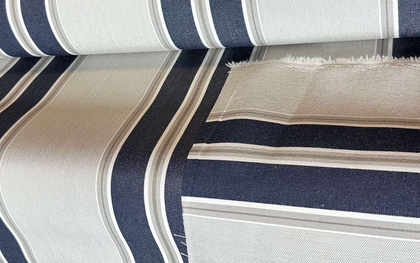 SUNBRELLA SHADE OUTDOOR WATERPROOF FABRIC NAVY TAUPE FANCY 4916-0000 47" WIDE BY THE YARD