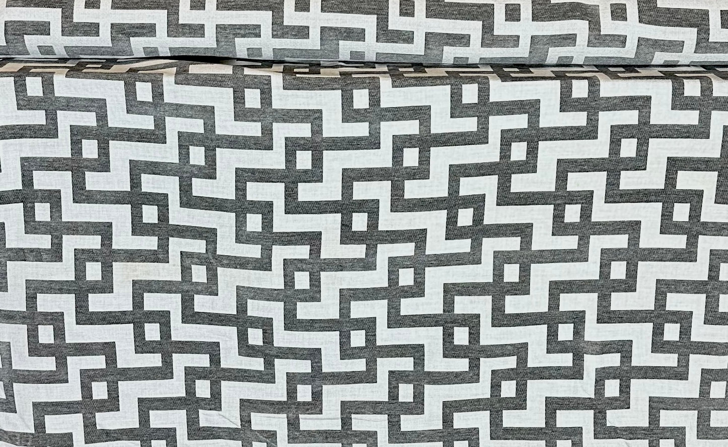ETHAN ALLEN UPHOLSTERY 3D VELVET CANVAS CHARCOAL & GREY FABRIC 58" WIDE BY YARD
