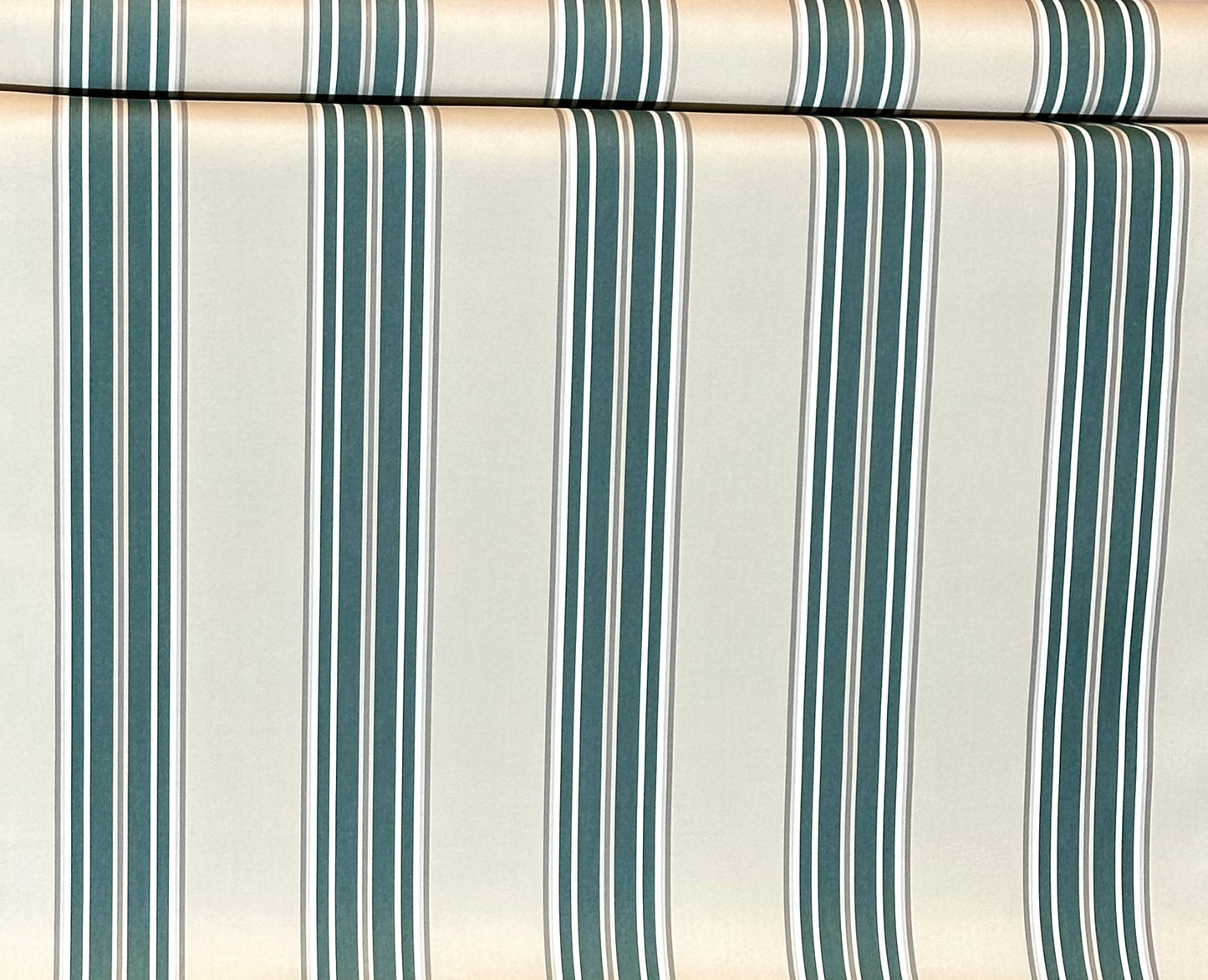 SUNBRELLA SHADE OUTDOOR WATERPROOF FABRIC 4932-0000 FANCY STRIPED FOREST GREEN BEIGE NATURAL 47" WIDE BY THE YARD