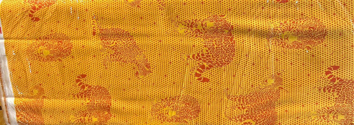 LIL JAGUARS CLOUDS DAYDREAMER COTTON QUILT CRAFT FABRIC 45" WIDE PAPAYA BY YARD