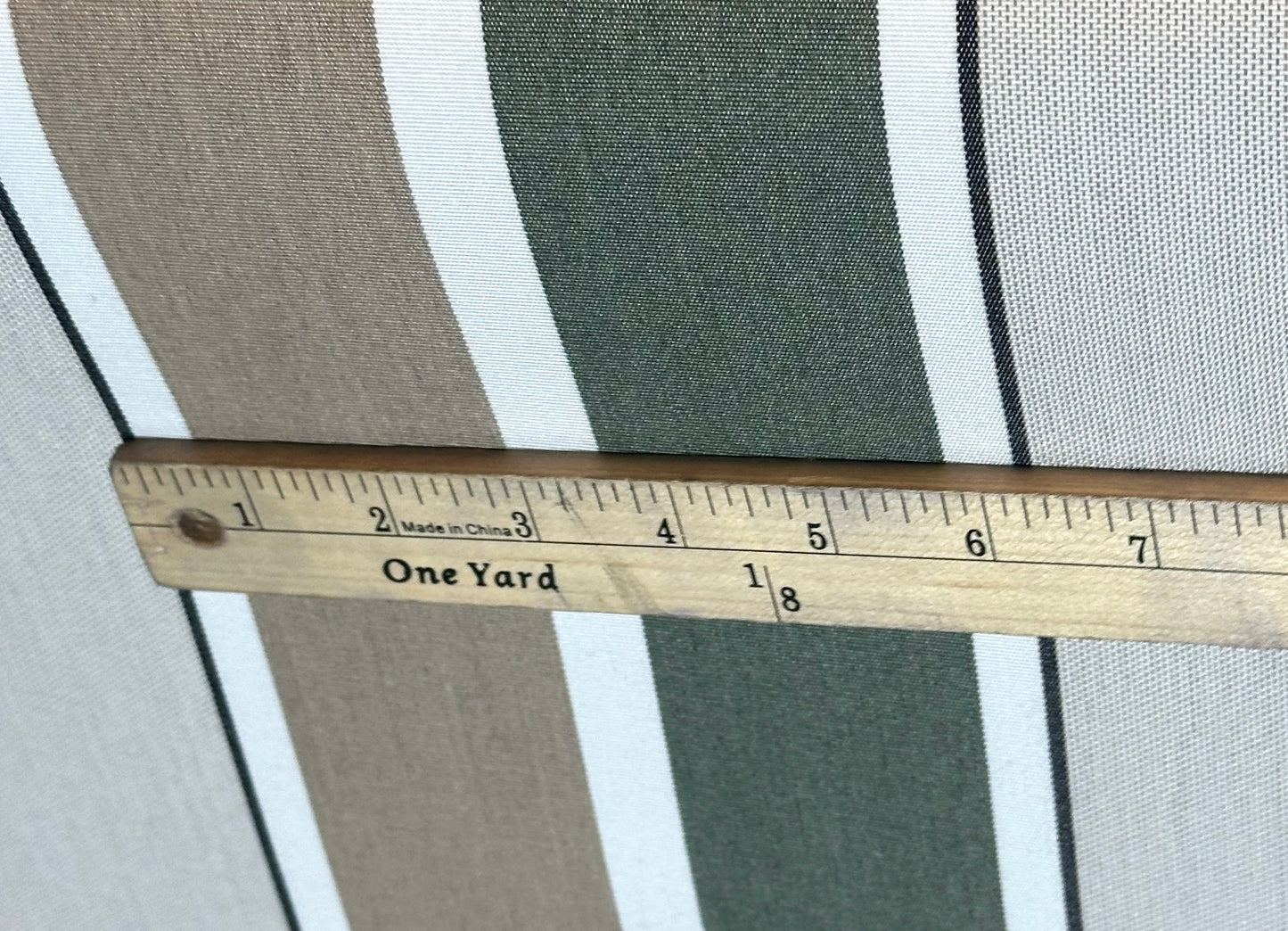 SUNBRELLA SHADE WATERPROOF FABRIC FERN HEATHER BEIGE BLOCK STRIPE 4959 47" BY YD