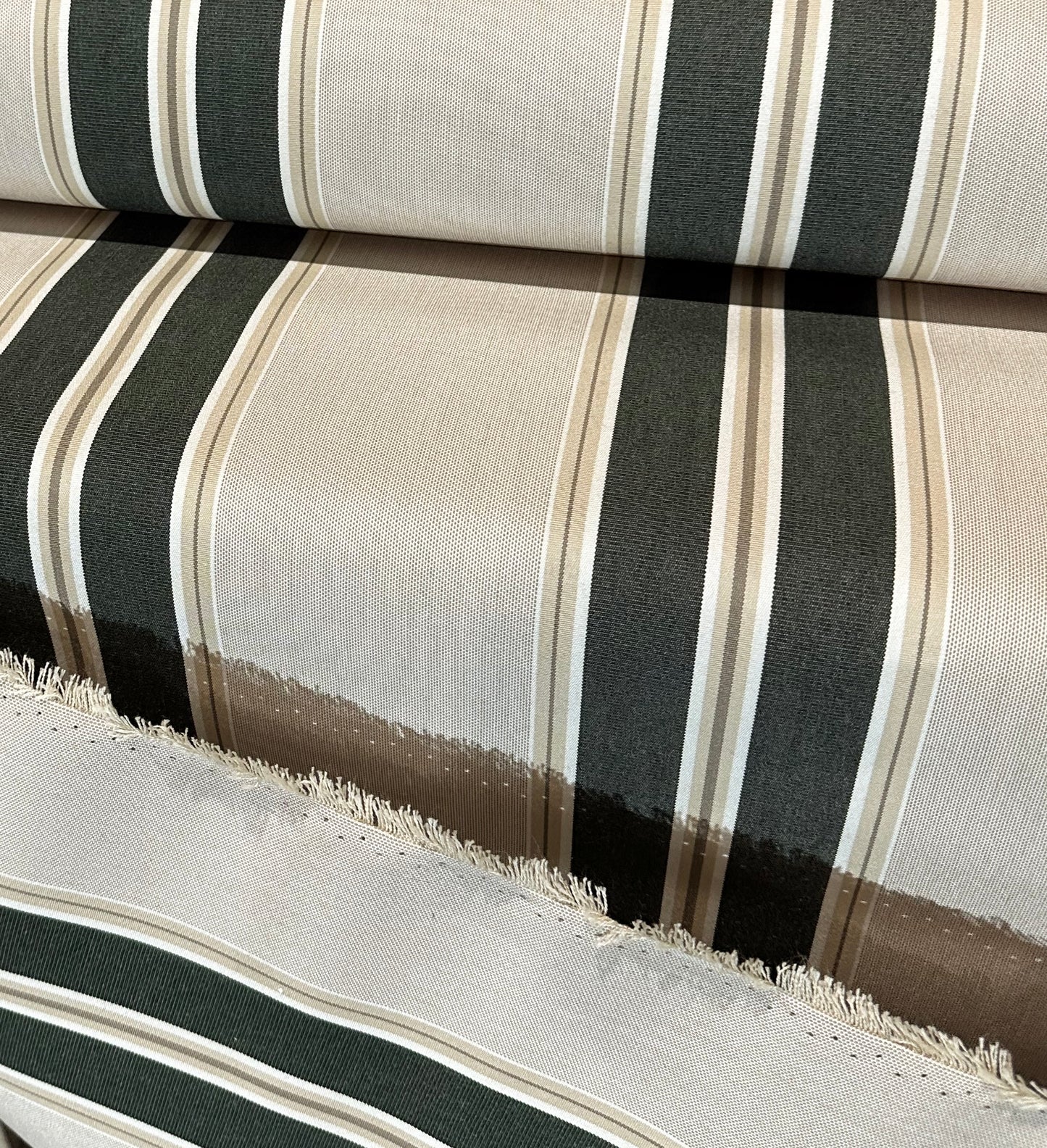 SUNBRELLA SHADE WATERPROOF MARINE FABRIC BLACK FOREST FANCY 4923 47" BY THE YARD