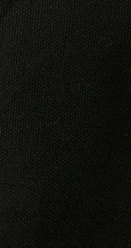 CANVAS FABRIC 100% COTTON MADE IN USA COLOR BLACK 7 OZS 62" WIDE BY THE YARD