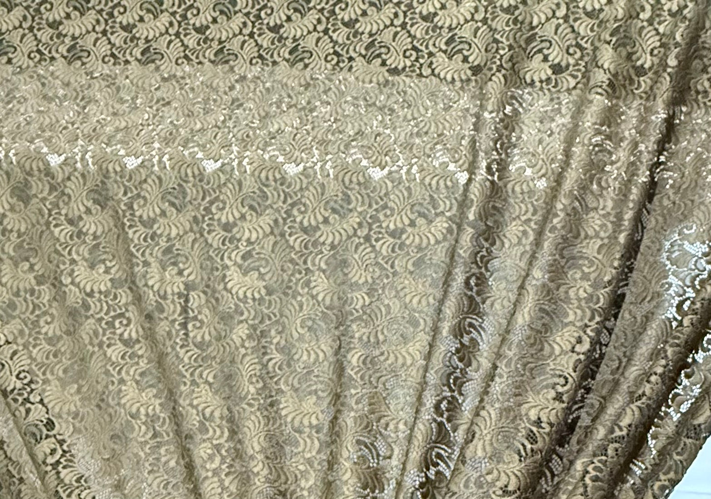 EMBROIDERED 3D FLORAL LACE ULTRA SOFT FABRIC OLIVE GREEN 60" WIDE BY THE YARD
