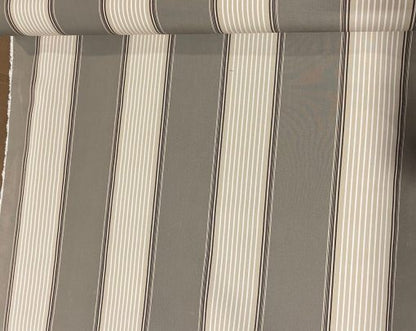 SUNBRELLA MAYFIELD OUTDOOR WATERPROOF FABRIC EMBLEM TAUPE STRIPED 4847-0000 47" WIDE BY THE YARD