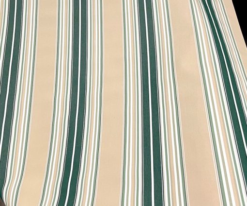 SUNBRELLA SHADE OUTDOOR WATERPROOF FABRIC FANCY STRIPED FOREST BEIGE 46"