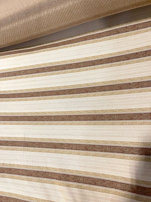 UPHOLSTERY DRAPERY CLASSIC DESIGNED STRIPES RED GOLD BY THE YARD & 55" WIDE