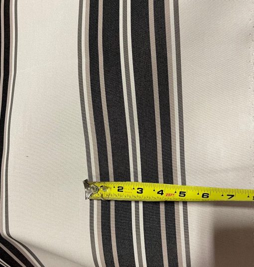 SUNBRELLA SHADE OUTDOOR WATERPROOF FABRIC FANCY STRIPED GREY BLACK 46"