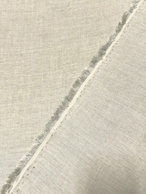 LINEN STYLE FABRIC BEIGE DRAPERY LT WEIGHT SYNTHETIC MADE IN USA 58" WIDE BTY