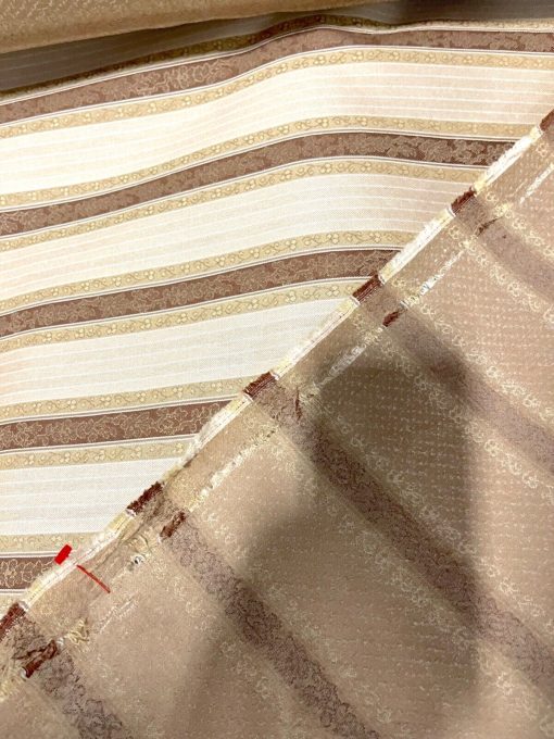 UPHOLSTERY DRAPERY CLASSIC DESIGNED STRIPES RED GOLD BY THE YARD & 55" WIDE
