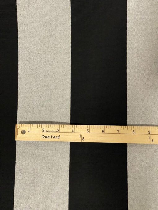 SUNBRELLA SHADE FABRIC AWNING BEAUFORT BLACK/GRAY 6 BAR 5704 STRIPED WATERPROOF 47" WIDE BY THE YARD