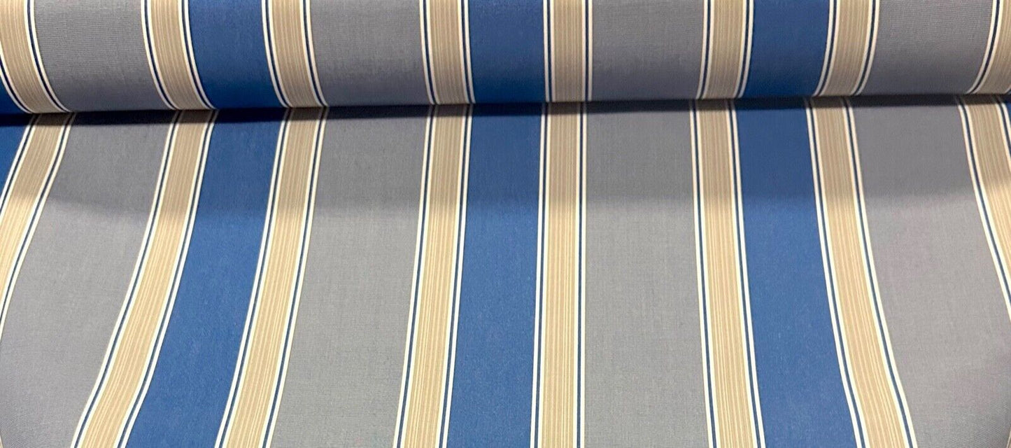 SUNBRELLA MAYFIELD OUTDOOR WATERPROOF FABRIC EMBLEM NAVY STRIPED 4898-0000 46"