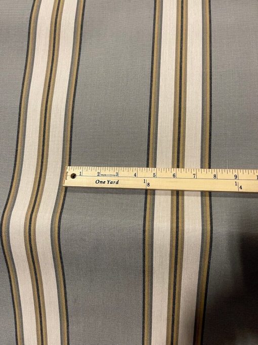 20 YARDS SUNBRELLA SHADE OUTDOOR WATERPROOF FABRIC PRESTON STONE STRIPED 4768-0000 47" WIDE