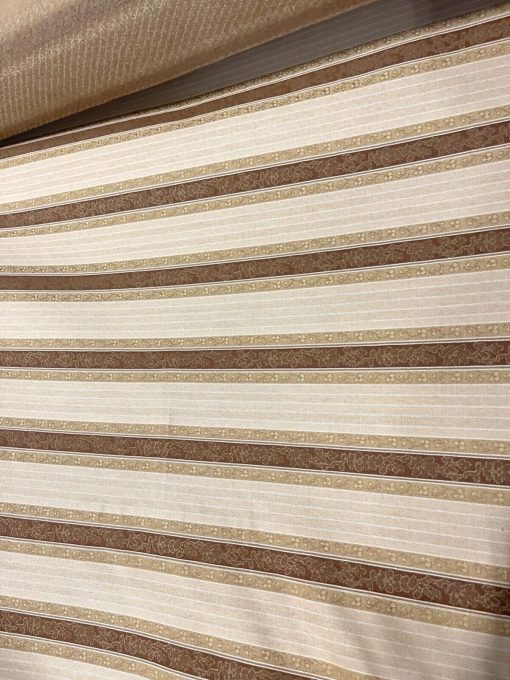 UPHOLSTERY DRAPERY CLASSIC DESIGNED STRIPES RED GOLD BY THE YARD & 55" WIDE