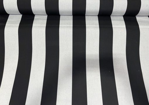 SUNBRELLA SHADE FABRIC AWNING BEAUFORT BLACK/GRAY 6 BAR 5704 STRIPED WATERPROOF 47" WIDE BY THE YARD