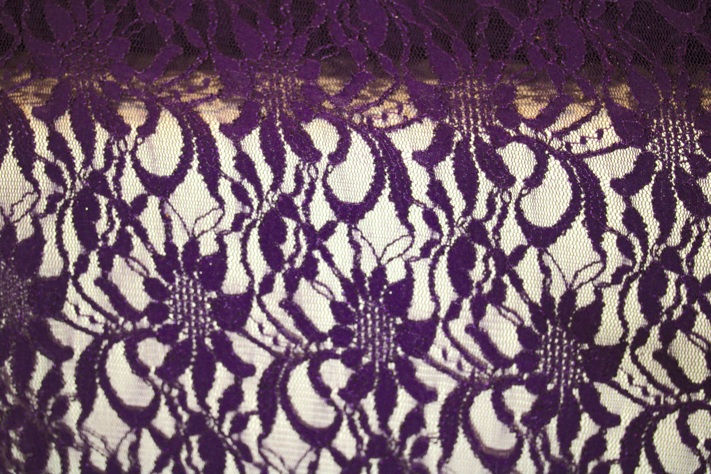 EMBROIDERED 3D FLORAL LACE ULTRA SOFT FABRIC PURPLE 55" WIDE BY THE YARD