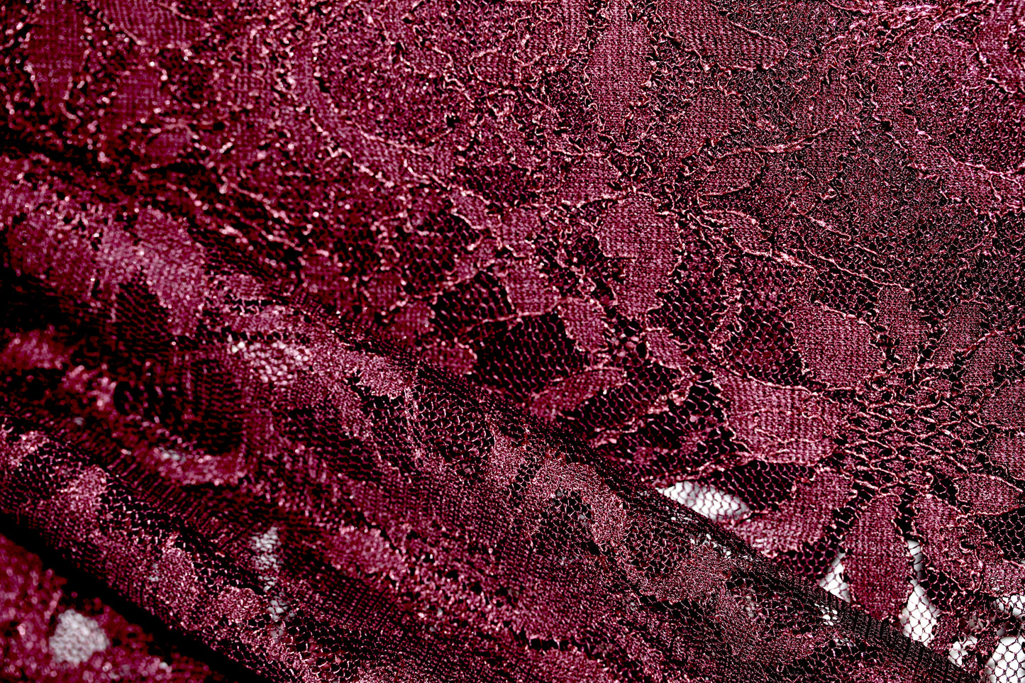 EMBROIDERED 3D FLORAL LACE ULTRA SOFT FABRIC BURGUNDY 59" WIDE BY THE YARD