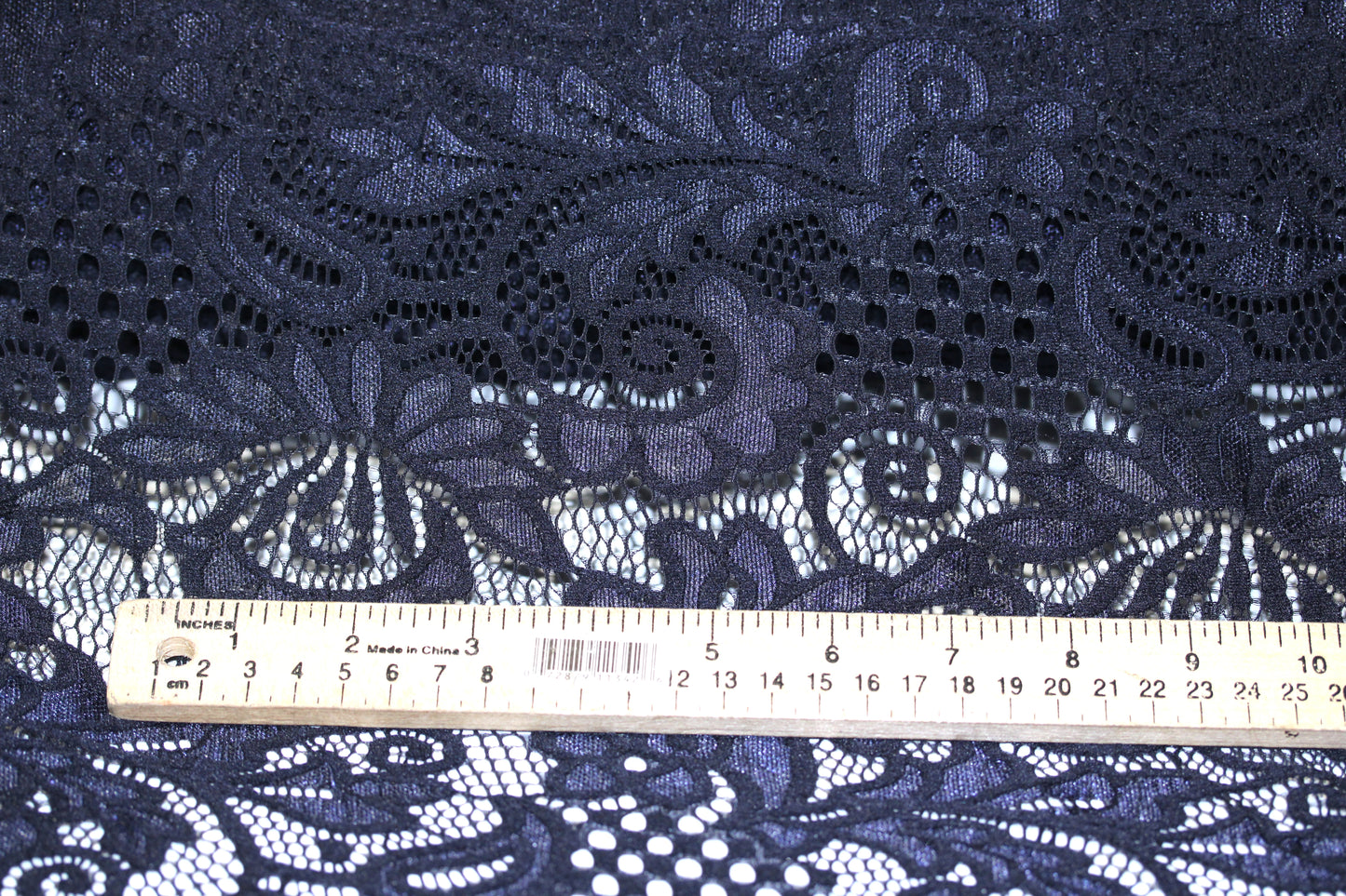EMBROIDERED 3D FLORAL LACE ULTRA SOFT FABRIC DEEP NAVY BLUE 55" WIDE BY THE YARD