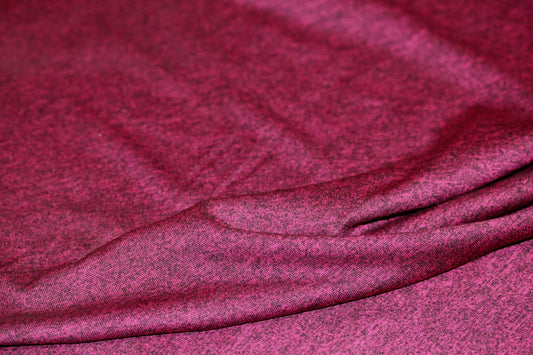 JERSEY KNIT FABRIC HEATHER FUCHSIA ATHLETIC MOISTURE WICKING 100% POLYESTER 60" WIDE BY THE YARD