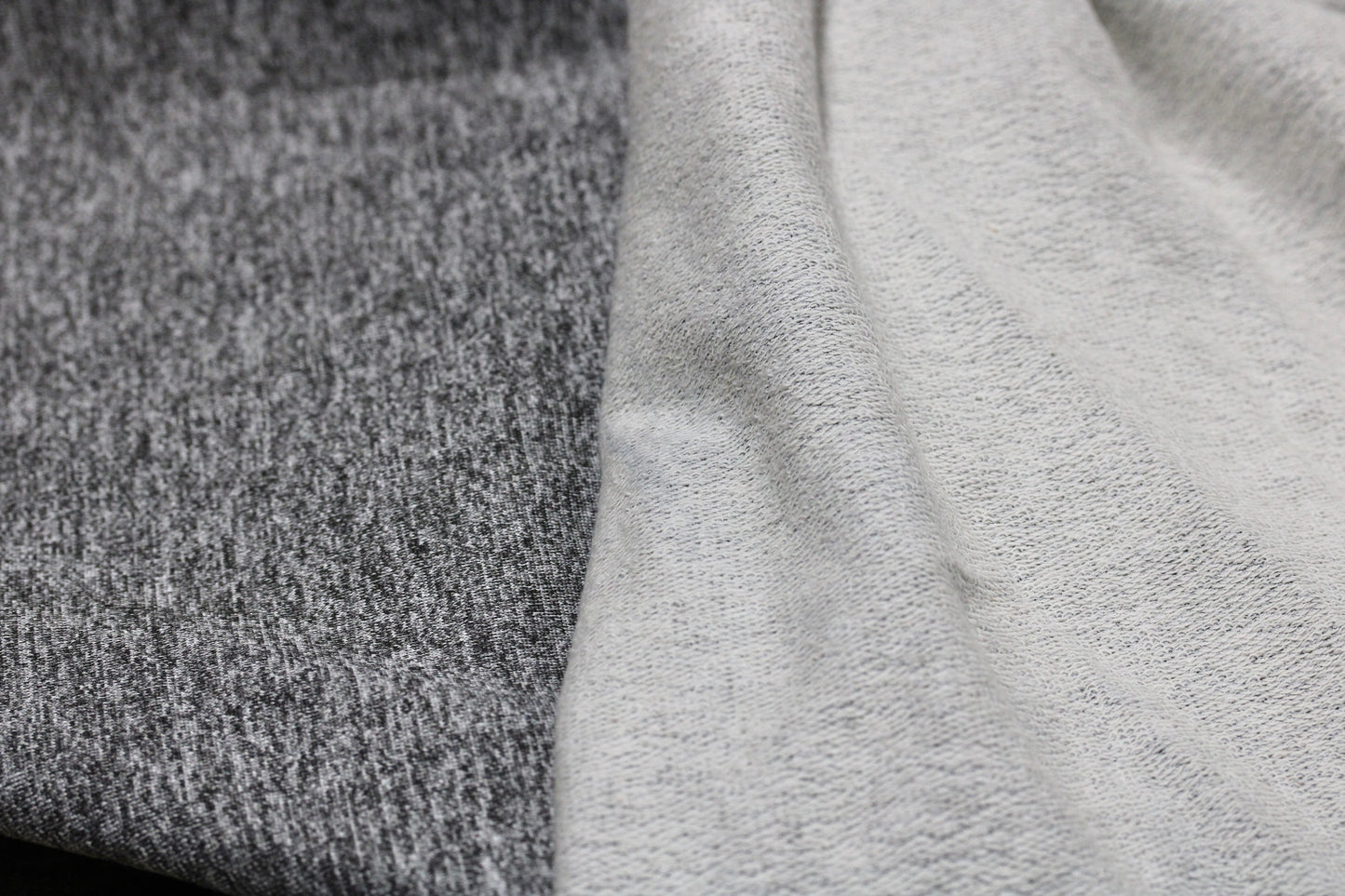 FRENCH TERRY KNIT 2 WAY SPANDEX FABRIC 60" WIDE HEATHER GRAY 9 OZS. BY THE YARD