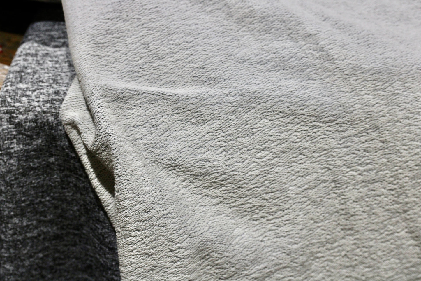 FRENCH TERRY KNIT 2 WAY SPANDEX FABRIC 60" WIDE HEATHER GRAY 9 OZS. BY THE YARD