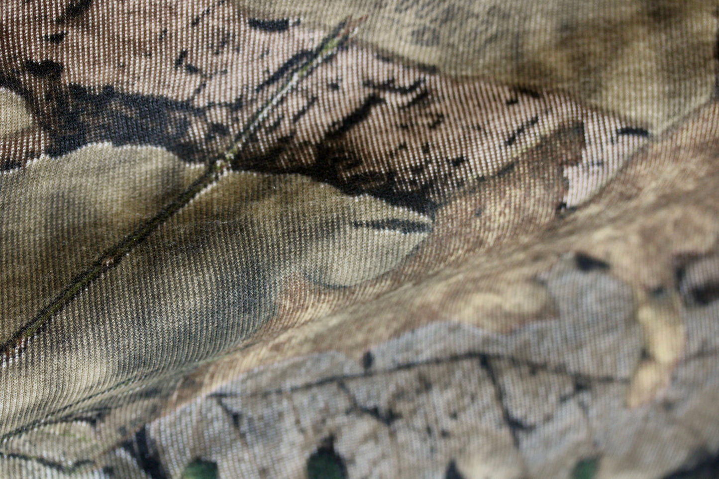 RIB 1X1 ATHLETIC FABRIC CAMOUFLAGE MOSSY OAK BREAK UP COUNTRY 60" WIDE BY THE YARD