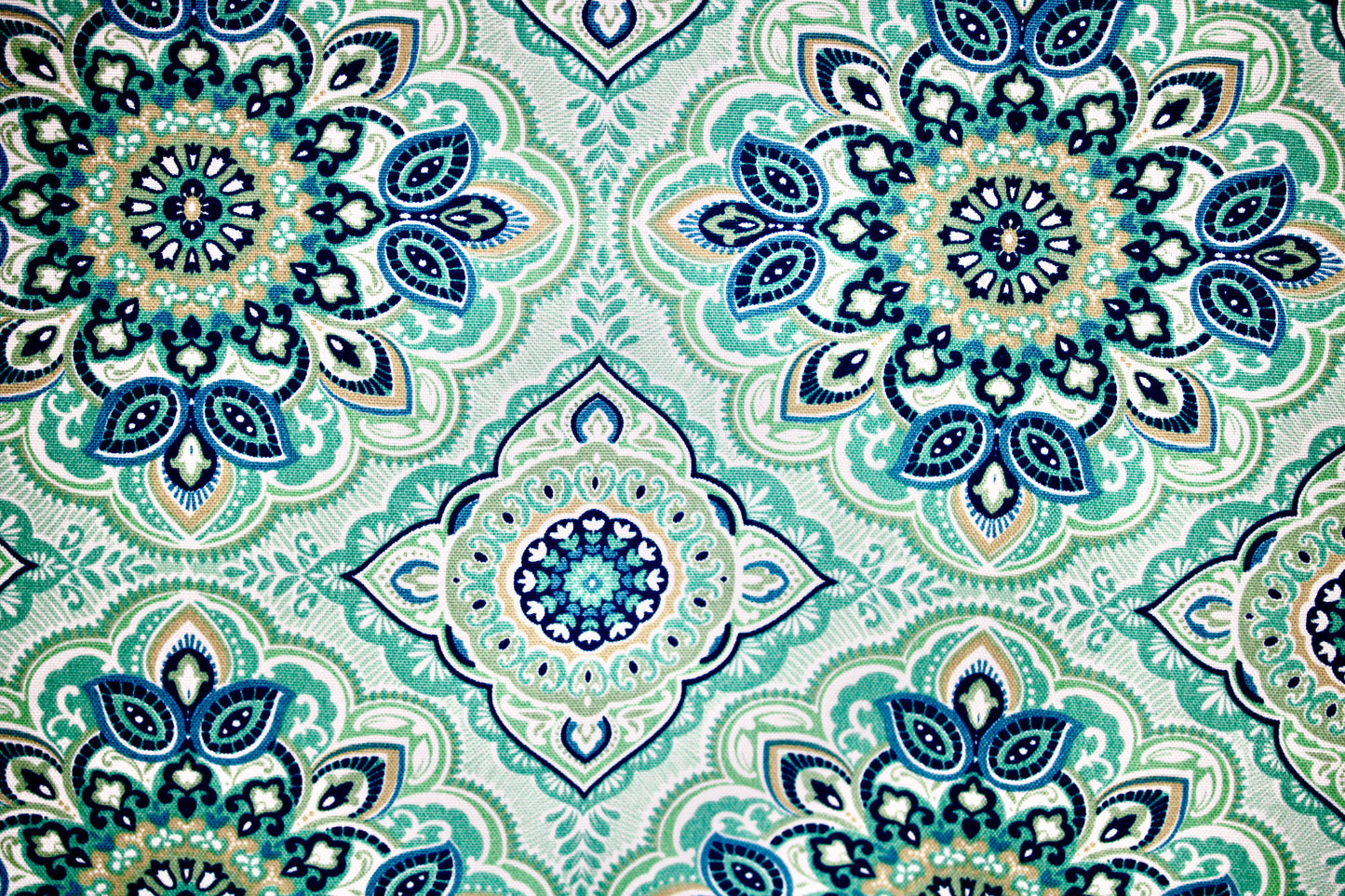 BERKSHIRE HOME WAM PUM TEAL PRINTED UPHOLSTERY FABRIC 55" WIDE BY THE YARD