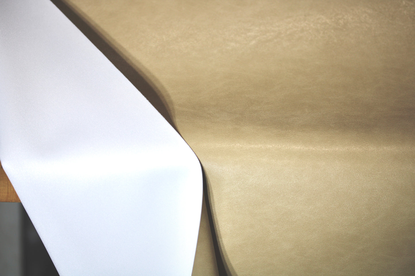 RICHLOOM VINYL FABRIC FAUX LEATHER UPHOLSTERY BEIGE 55" WIDE WITH BACKING BY THE YARD