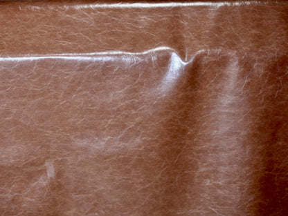 RICHLOOM VINYL FABRIC FAUX LEATHER UPHOLSTERY COGNAC 55" WIDE WITH BACKING BY THE YARD