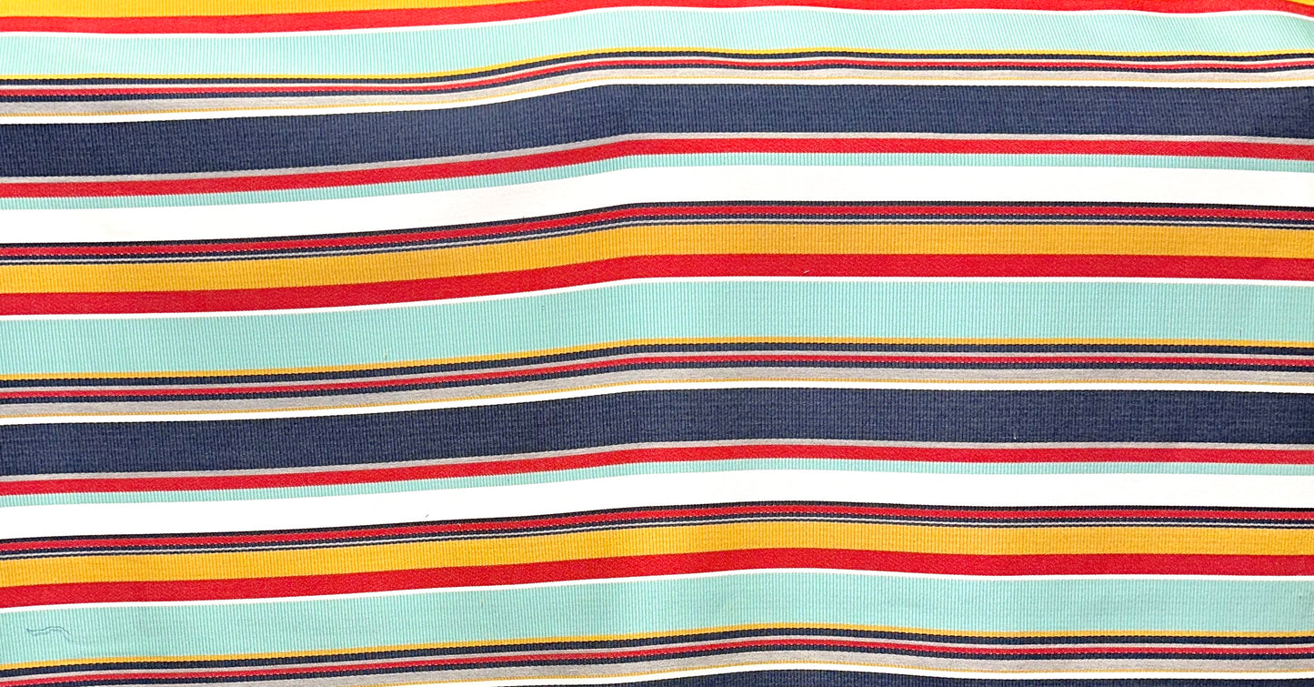 ETHAN ALLEN MULTI COLOR MULTI WEAVE STRIPE UPHOLSTERY FABRIC COTTON 56" WIDE BY THE YARD